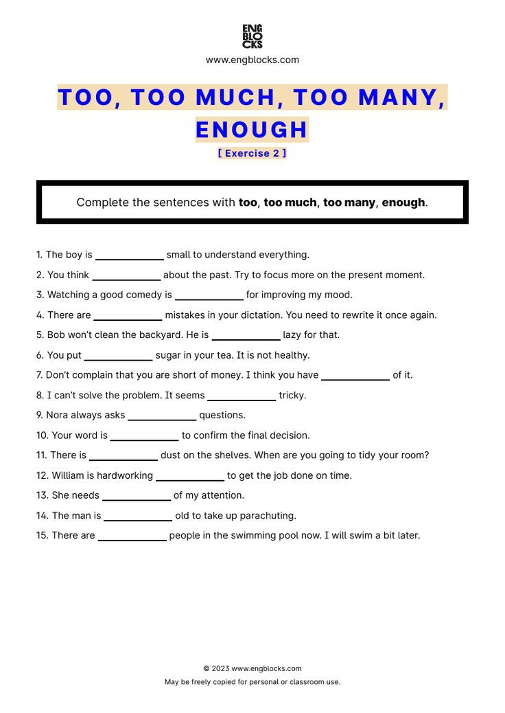 #english #englishgrammar #toovsenough #esl #eslworksheet #toovsenoughworksheet #engblocks #eslwebsite English Grammar Worksheets, Grammar Worksheets, Esl Worksheets, English Grammar, Not Enough, Teaching English, Enough Is Enough, Grammar, Too Much