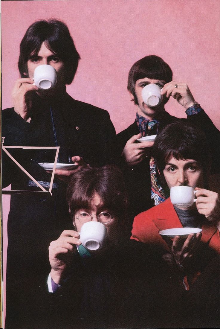 the beatles are drinking coffee together