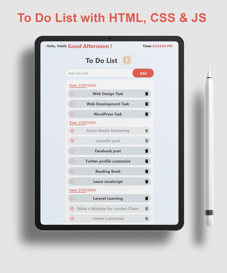 to do list, habibcoder, web developer, wordpress developer Todo List App, Javascript Methods, Vintage Web Design, Coder Girl, Learn Javascript, List Website, Coding Tutorials, List Design, Diy Mobile