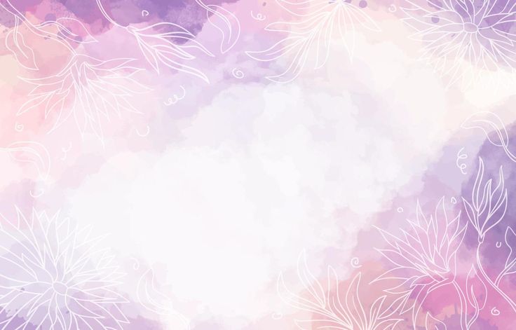 an abstract watercolor background with white flowers on purple and pink hued paint strokes