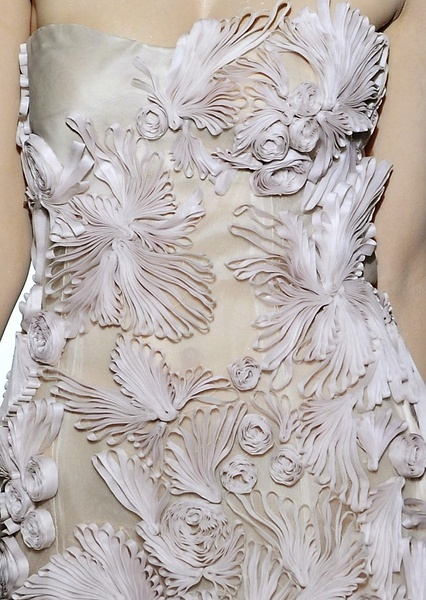 the back of a woman's dress with flowers on it