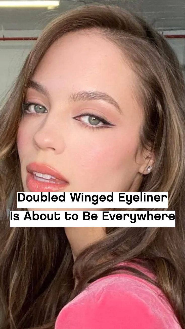 2 Line Eyeliner, Eyeliner Double Wing, Double Liner Makeup, Split Wing Eyeliner, Two Wing Eyeliner, Double Eyeliner Look, Small Black Winged Eyeliner, Double Winged Eyeliner Hooded Eyes, Make Up For Double Lid Eyes