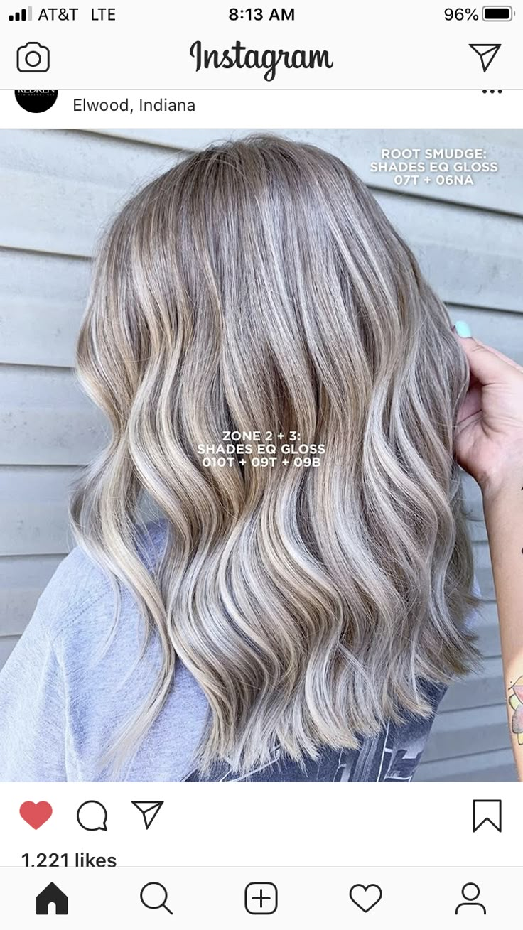 Ash Blonde Balayage Redken Formula, Champagne Blonde Shades Eq Formula, Redken Blonde Formula, Highlights Placement, Toning Formulas, Ash Blonde Hair With Highlights, Shades Formulas, Redken Formulas, Toner Formulas