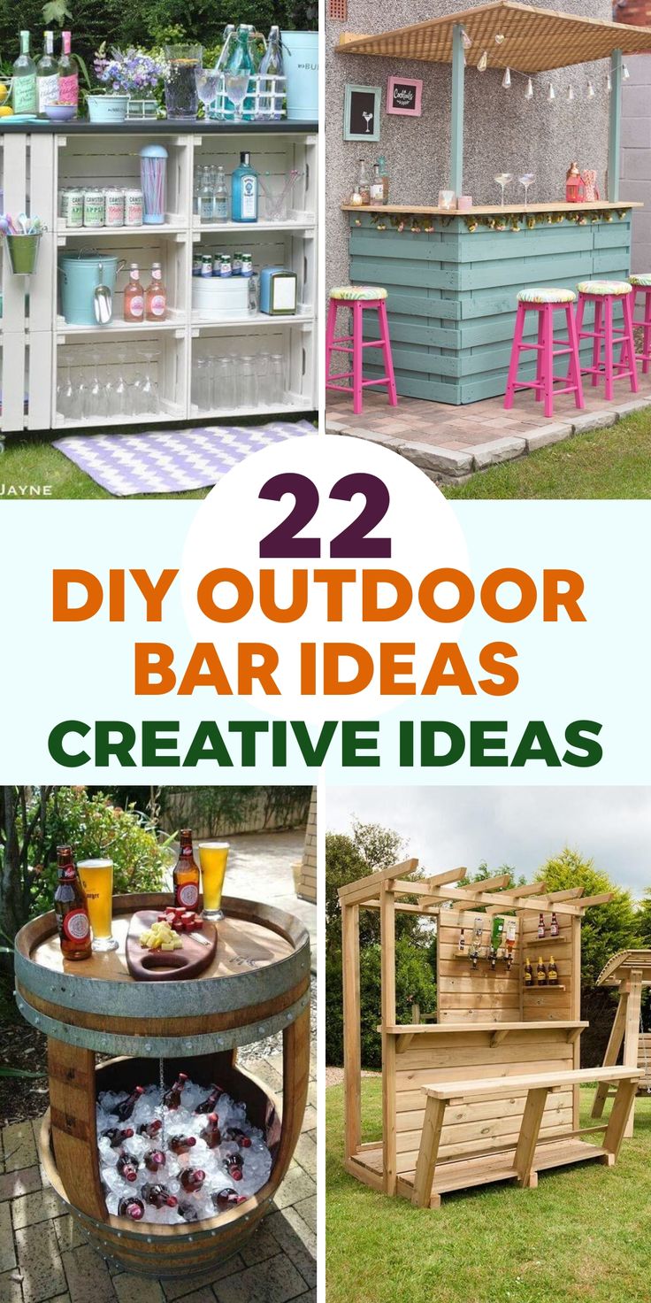 outdoor bar ideas that are easy to make and great for entertaining your backyard or garden