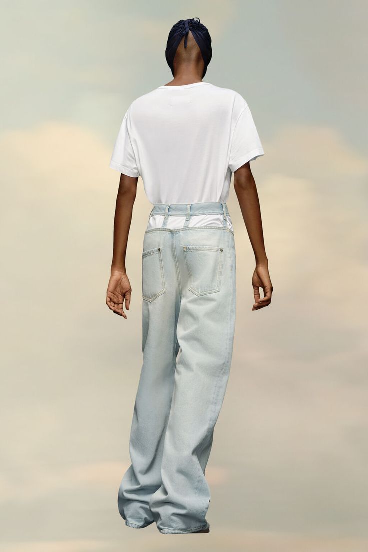 Décortiqu�é Jeans | Maison Margiela High Rise Cargo Jeans With Belt Loops For Summer, Modern Denim Jeans With Belt Loops, Summer Straight Leg Cargo Jeans With Belt Loops, Modern Jeans With Belt Loops, Modern High Rise Jeans With Belt Loops, Spring Straight Leg Bottoms With Belt Detail, Modern Jeans With Belt Loops In Rigid Denim, Summer Rigid Denim Bottoms With Belt Loops, Modern High Rise Jeans