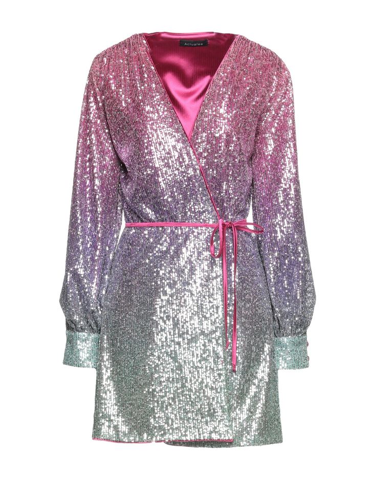 tulle, sequins, solid color, v-neck, long sleeves, fully lined, tie fastening, without pockets, sequinned dress , Color: Fuchsia , Size: 6 Glamorous Glitter Long Sleeve Dresses, Glamorous Long Sleeve Glitter Dress, Long Sleeve Sequin Glitter Dress For Party Season, Long Sleeve Glitter Dresses For Holidays, Winter Long Sleeve Sequin Dress With Contrast Sequins, Winter Long Sleeve Contrast Sequin Dress, Fall Long Sleeve Sequin Glitter Dress, Fall Long Sleeve Sequin Dresses, Winter Long Sleeve Sequin Dress