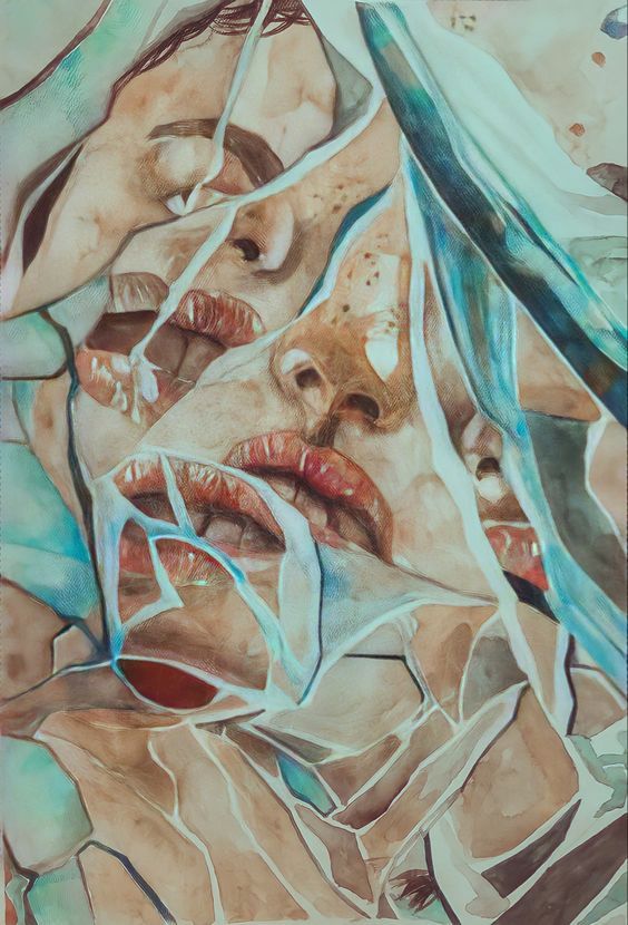 Distorted Face Art, Deconstructed Portrait, Art Portfolio Themes, Portrait Distortion, Distortion Art, Art Alevel, Reflection Art, A Level Art Sketchbook, Gcse Art Sketchbook