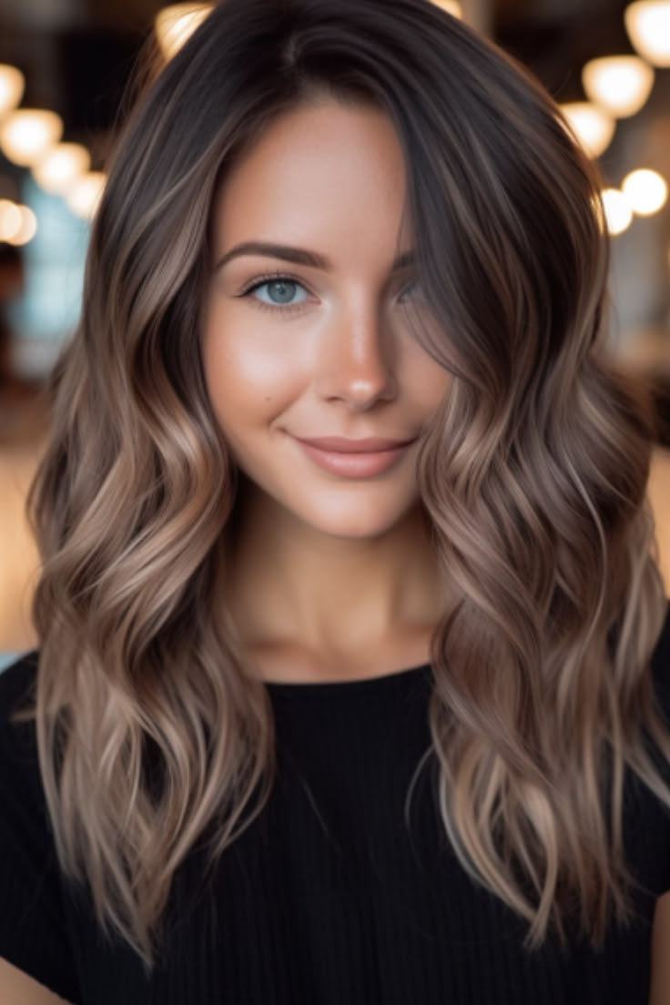 An elegant way to add blonde balayage to your dark brown hair is dark espresso with golden blonde highlights. This is the perfect option for those who want a subtle change, but it should also make them look better. Click here to check out more gorgeous balayage for dark hair ideas.