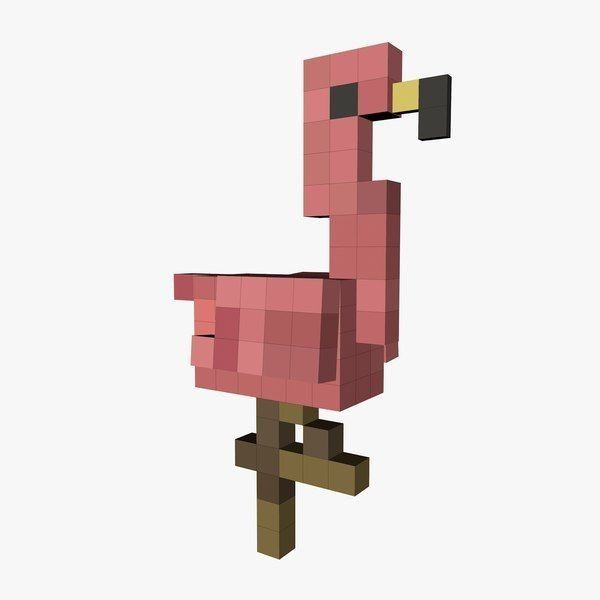 the pink bird is standing on one leg