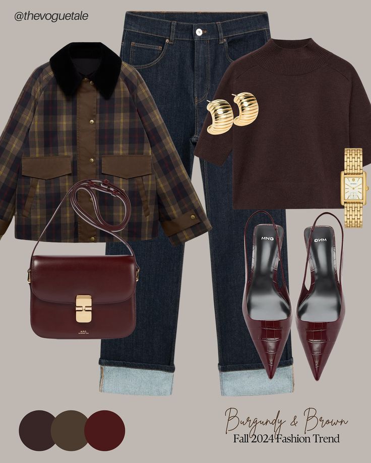 Brown Inspo Outfits, Brown Satin Trousers Outfit, Old Navy Winter 2024 Outfits, Burgundy Brown Outfit, True Autumn Style, Burgundy Style Outfit, Navy Brown Outfit, Autumn Outfits For Work, Navy Corduroy Pants Outfit