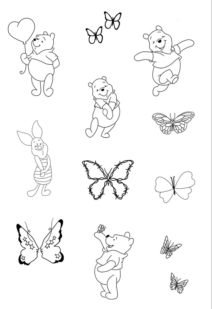 coloring pages with different animals and butterflies