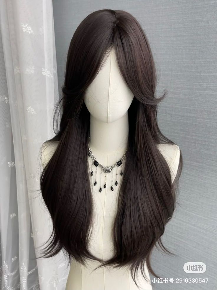 Dark Brown Hair Wig, Brown Healthy Hair, Hair Claim, Hair Claims, Dark Brown Wig, Pretty Hair Cuts, Hair Style Korea, Hair Inspiration Long, Hairstyles For Layered Hair