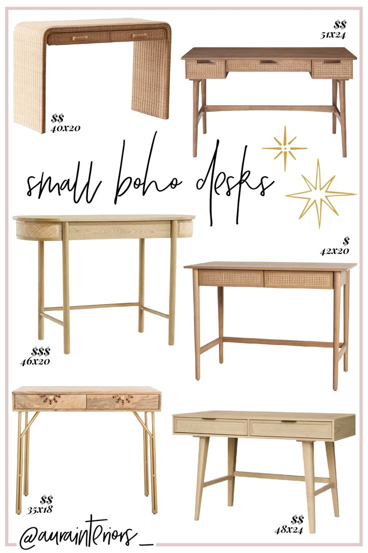 the different types of small desks and tables are shown in this guide for beginners