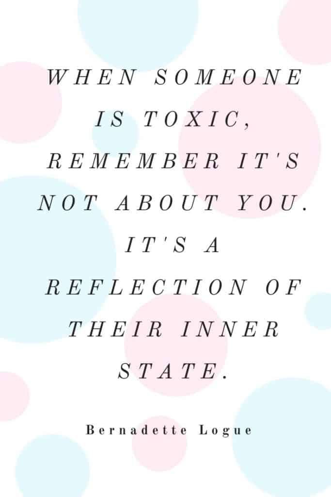 a quote with polka dots on it that says, when someone is toxic, remember