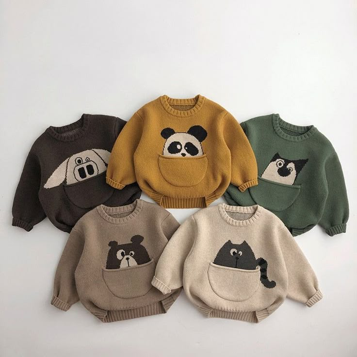 Animal Sweater, Cartoon Boy, Cool Baby, Wool Winter, Long Sleeve Knit Sweaters, Sweater Collection, Boys Sweaters, Stylish Baby, Baby Set