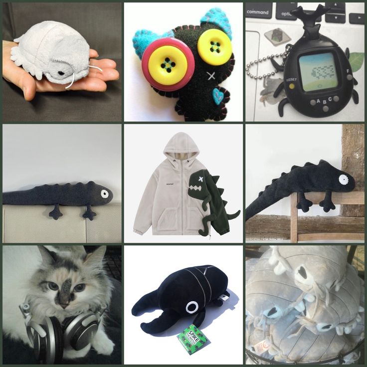 there are many different items that can be found in the pictures, including stuffed animals