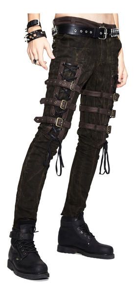 Asylum Pants Vampire Outfit Masculine, Men's Gothic Clothing, Gothic Clothes For Men, Suit Pants Reference, Futuristic Clothing Concept Art Male, Punk Goth Fashion Men, Steampunk Fashion Masc, Casual Steampunk Outfits Men, Fem Fashion For Men