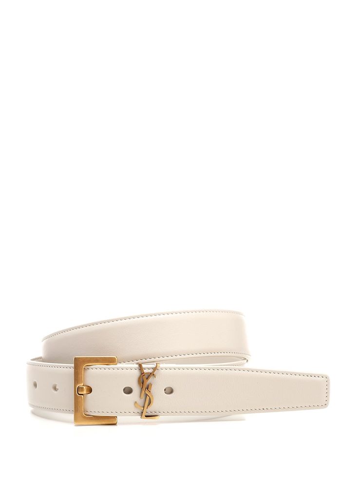 Leather belt from Saint Laurent with square buckle and antique gold metal "YSL" embellishment. Saint Laurent Belts, Ysl Clothing, Ysl Jewelry, Ysl Belt, Ysl Saint Laurent, Luxury Belts, Belt For Women, Lou Lou, Designer Belts