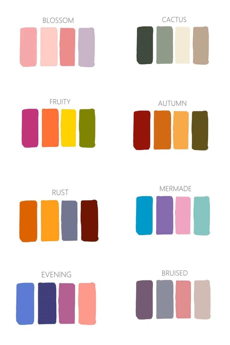 the color chart for different shades of paint