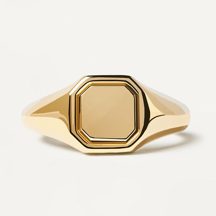 The Marquet Gold Signet Ring is a classic design that will never go out of style and is a must in any ring collection. The octagon stamp-style ring is finely crafted first in solid 925 sterling silver and then a thick 18 karat gold inlay (aka gold vermeil) for a beautiful and durable ring meant for daily wear. Also available in solid 925 sterling silver. Family Signet Ring, Stamp Ring, Collection Ideas, Stamped Rings, Gold Number, Gold Signet Ring, Stylish Rings, Men Ring, Minimal Jewelry