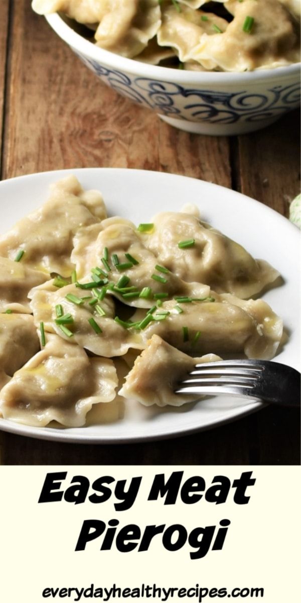 a white plate topped with ravioli next to a bowl of pasta