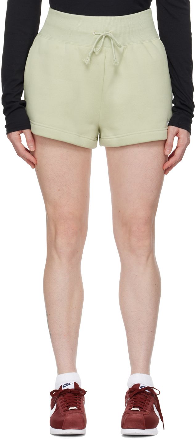 Cotton-blend fleece shorts. · High-rise · Drawstring at elasticized waistband · Two-pocket styling · Swoosh embroidered at front Please note that this item may be shipped only within North America. Supplier color: Olive Aura/Sail Fleece Shorts, Nike Green, High Rise Shorts, North America, Sailing, Aura, High Rise, Cotton Blend, Nike