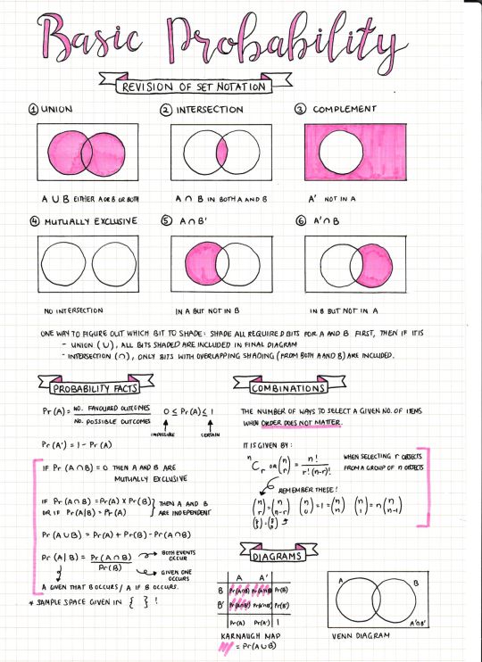 a sheet of paper that has some writing on it with the words basic probability