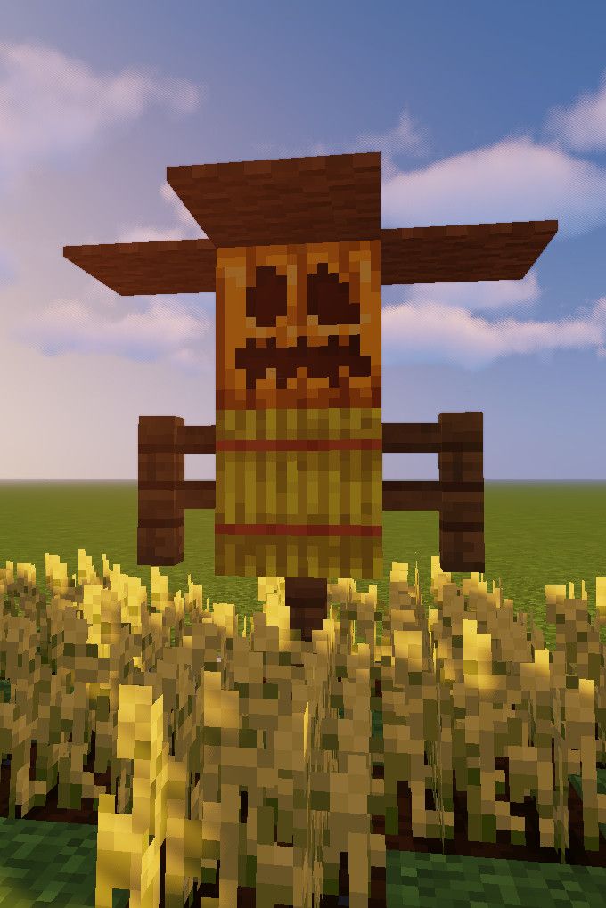 an animated image of a scarecrow standing in the middle of a field