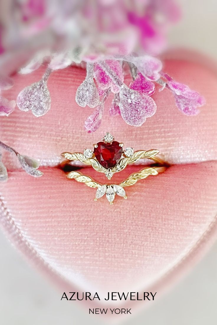 The ultimate symbol of endless love taking a center stage.💫 Our Flaming Heart Red Garnet Ring Set will take your breath away with its romantic heart-shaped red garnet gem and a matching topaz stacking ring to add a spectacular glimmer. Elegant Red Garnet Stackable Rings, Red Diamond Heart Ring Fine Jewelry, Red Heart Ring With Center Stone, Red Diamond Heart Ring For Wedding, Red Heart-shaped Rings With Center Stone, Wedding Red Diamond Heart Ring, Red Heart Ring With Center Stone For Wedding, Red Diamond Heart-shaped Ring, Red Diamond Heart Shaped Ring