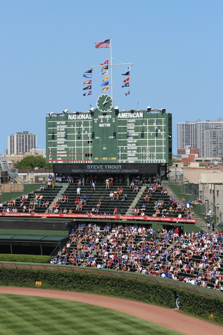 a baseball stadium filled with lots of people