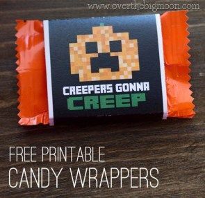 free printable candy wrappers for creepers on the gourmet food blog