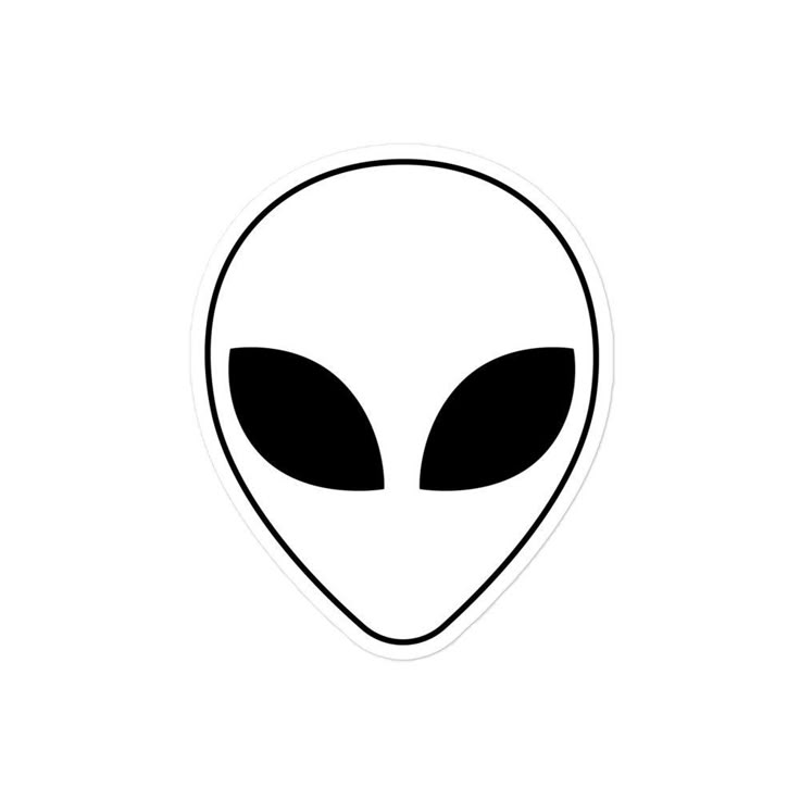 an alien head sticker on a white background