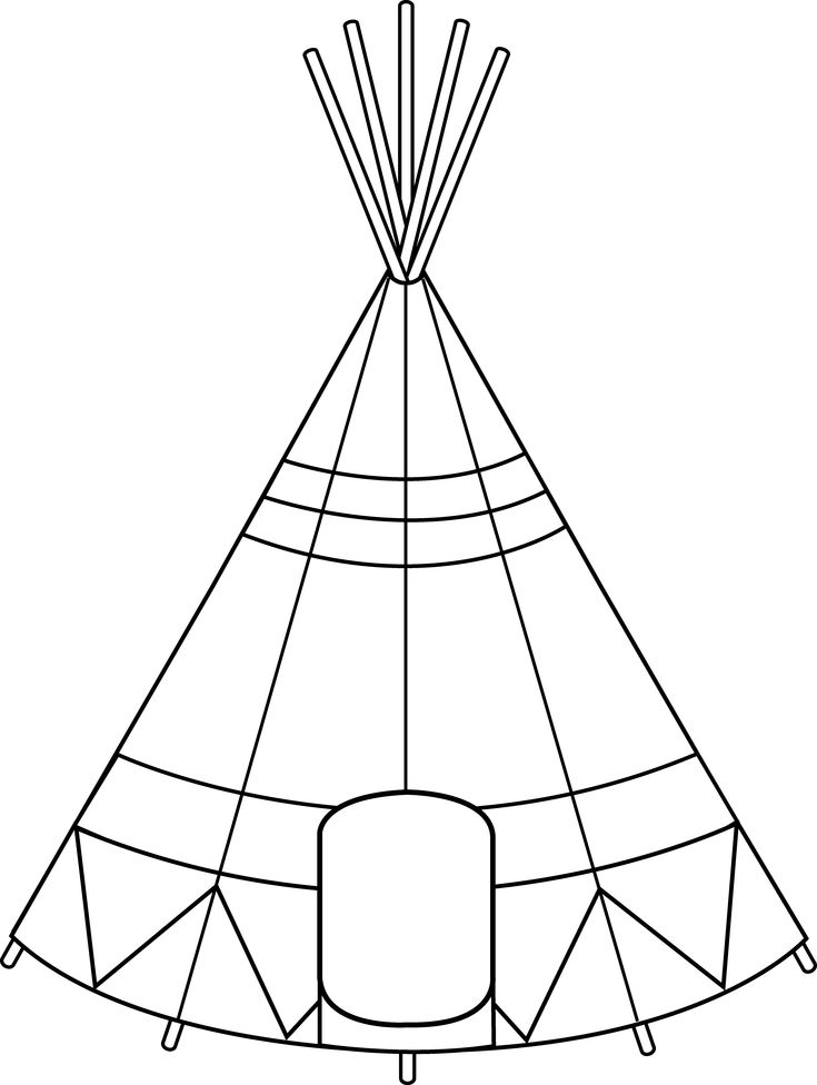 a teepee tent with sticks sticking out of it