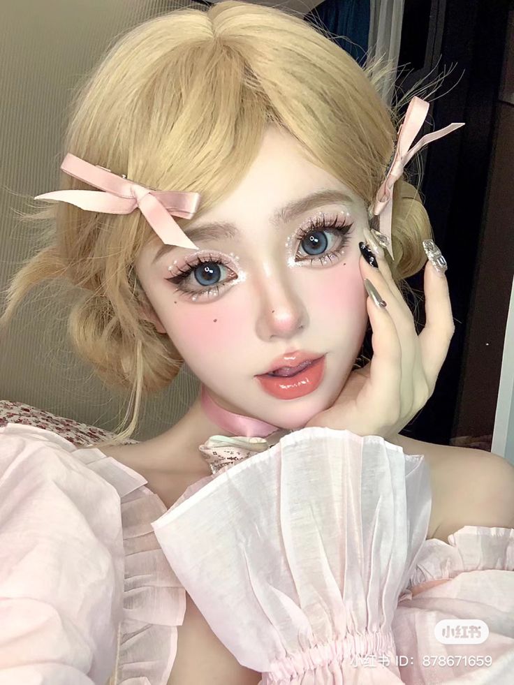 Make Up Douyin, Douyin Makeup, Doll Eye Makeup, Kawaii Makeup, Ulzzang Makeup, Ethereal Makeup, Doll Makeup, Cute Makeup Looks, Asian Eye Makeup