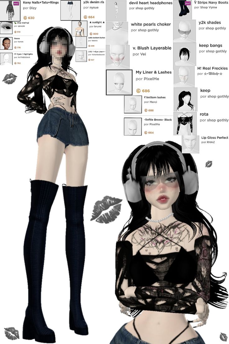 Imvu Y2k Outfits Ideas, Imvu Face Tutorial, Imvu Body Scales Ideas, Imvu Grunge Outfits, Imvu Avi Ideas Y2k, Imvu Body Scales, Imvu Aesthetic Outfits, Imvu Grunge, Imvu Looks