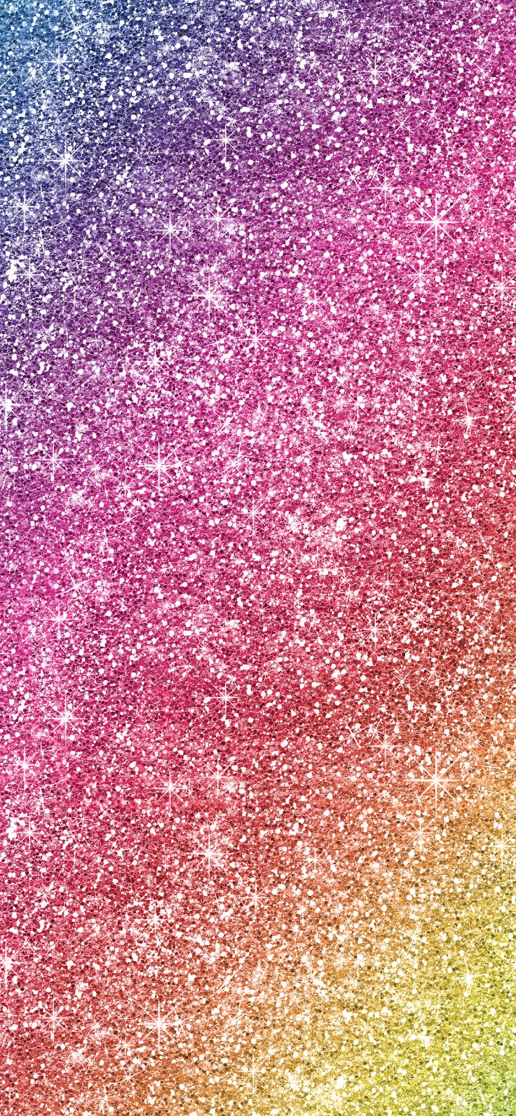 an abstract rainbow background with stars and sparkles in the center, as well as white glitter