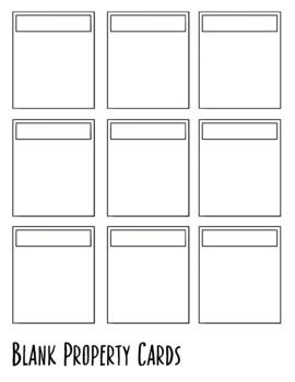 blank property cards with the words blank property cards in black and white, on a white background