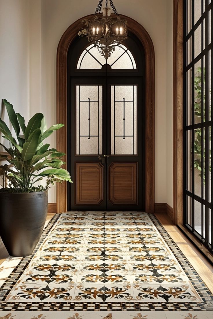 Make a statement with unique tile designs in your entryway for a memorable look. #StatementTiles #EntrywayDecor #BoldDesign Entrance Tiles Design, Entry Way Tile Ideas Front Door, Tile Entrance, Tiled Foyer, Entryway Tile Floor, Tile Foyer, Foyer Tile, Checkered Tile, Colony House