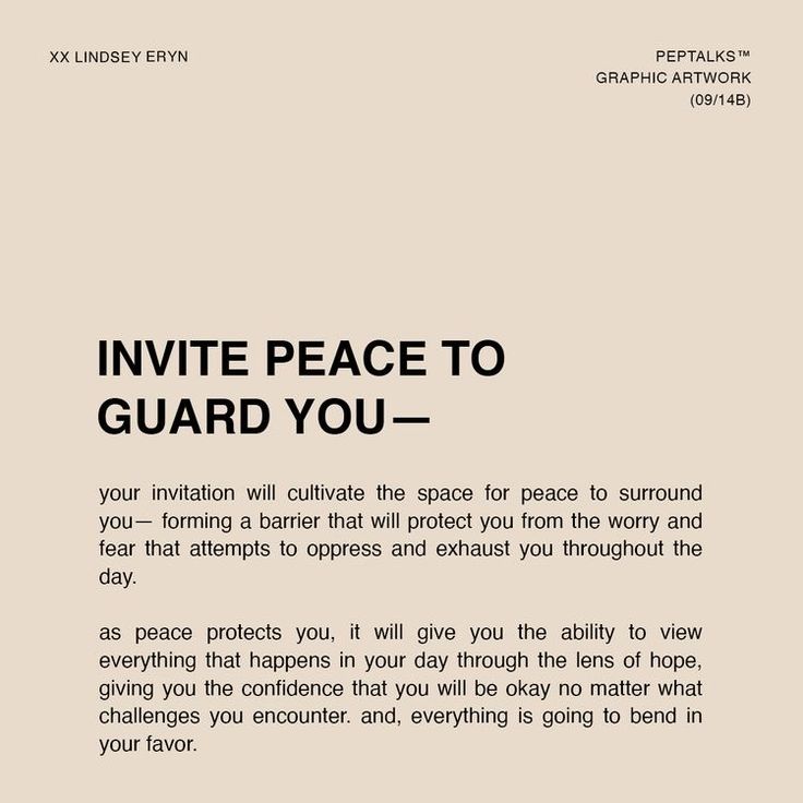 an article about the peace to guard you - written in black on a beige background