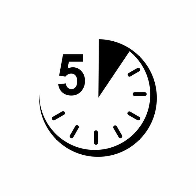 the five minutes remaining icon stopwatch symbol flat design style illustration, isolated on white background