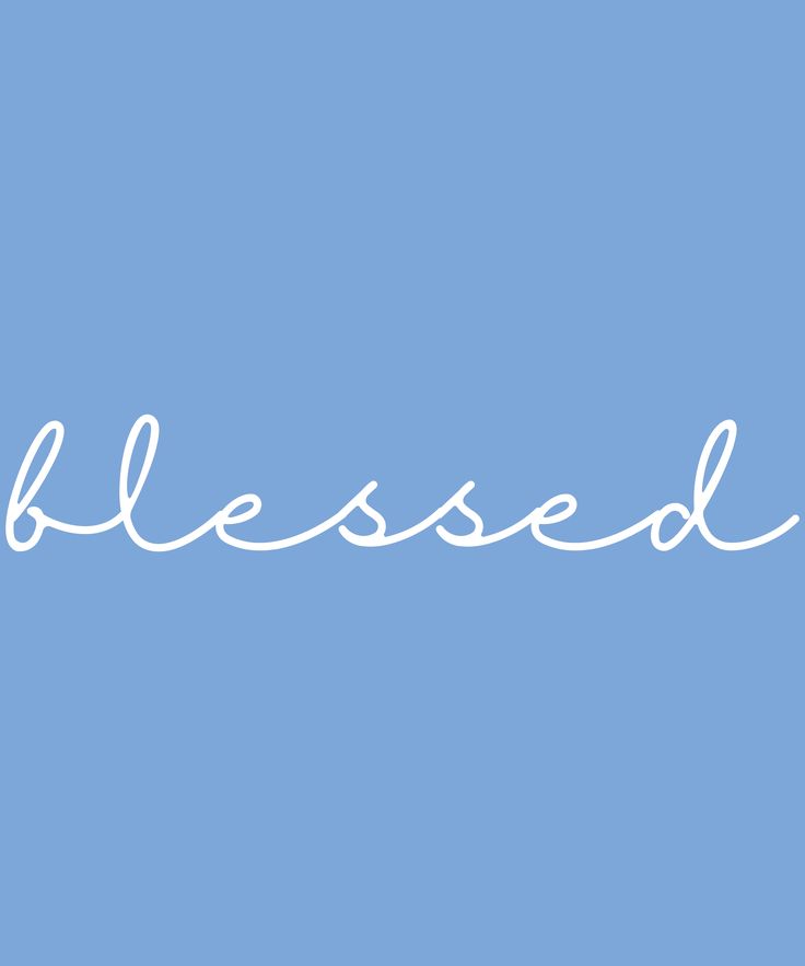 the word blessing written in white on a blue background