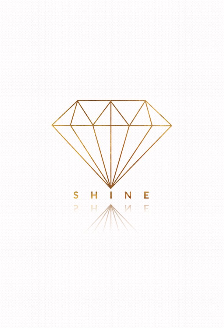 the shine logo is shown in gold on a white background with a shiny diamond design