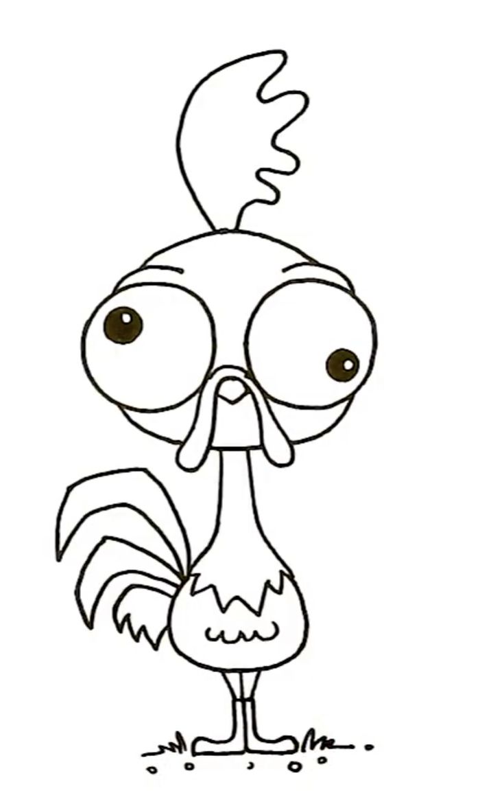 a cartoon chicken with big eyes and an angry look on it's face, outlined in