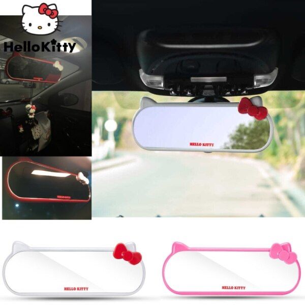 hello kitty car rear view mirror with red lights