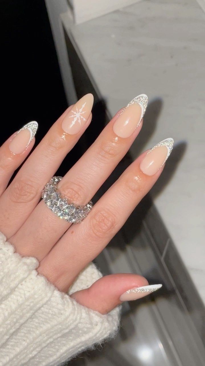 NailzKatKat on Reels | Mariah Carey · All I Want for Christmas Is You Xmas White Nails, Almond Medium Nails, Double Liner, Winter Products, Xmas Nail, Brown Acrylic Nails, Gel Paint, White And Silver Nails, Medium Nails