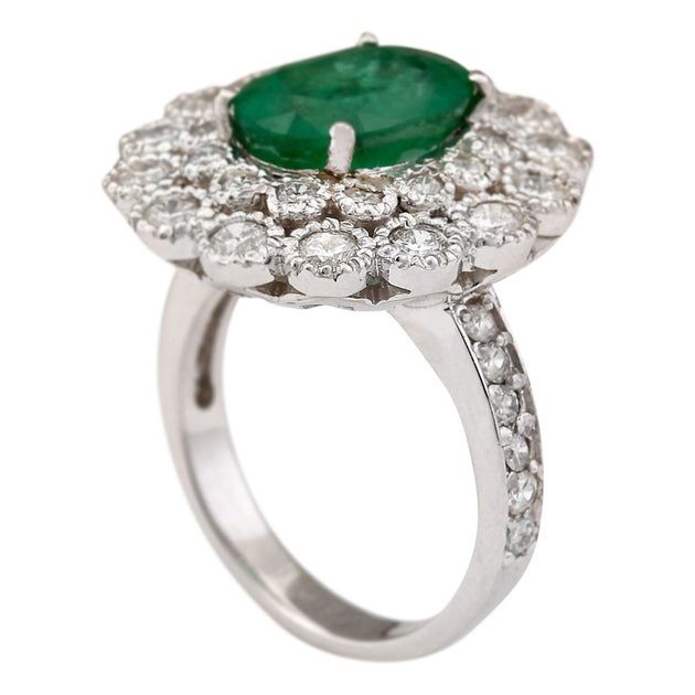 Platinum Oval Emerald Ring With 17 Jewels, Oval Platinum Emerald Ring With 17 Jewels, Oval Multi-stone Emerald Ring In Platinum, Oval Multi-stone Emerald Ring In White Gold, Formal Pear-shaped Emerald Ring In White Gold, Oval Emerald Ring With Multi-stone Diamond, Oval Cluster Ring With Gemstone In Platinum, Oval Platinum Cluster Ring With Gemstone, Gia Certified Oval Cluster Ring