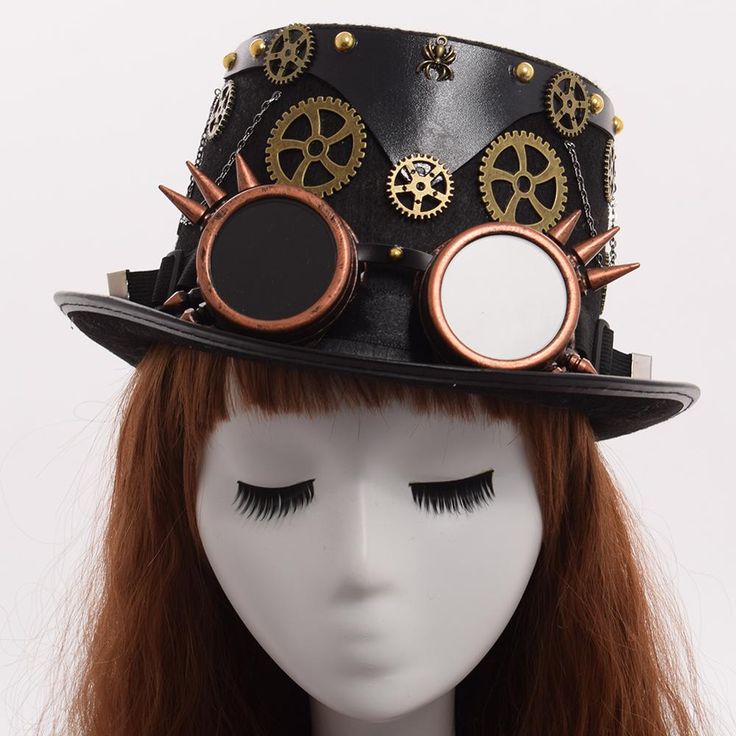 Add a touch of eccentricity to your outfit with the Mad Hatter Steampunk Top Hat. An ultra stylish and original steampunk hat, which will be perfect for your costume parties or on the theme of steampunk. Find without further ado the Mad Hatter Top Hat piece with its chains and its ultra classy leather band. Be comfortable: enjoy high-quality materials For events: Steampunk, Gothic, Victorian ⚙️ Ultra-original hat: Chains, goggles and leather bands. Vintage Steampunk Style: unique details, classy Adjustable Retro Costume Accessories For Costume Party, Punk Style Adjustable Costume Hats For Cosplay, Adjustable Punk Costume Hats And Headpieces For Cosplay, Steampunk Top Hat For Halloween, Fitted Punk Hats For Cosplay, Punk Style Top Hat For Halloween Party, Punk Top Hat For Halloween Party, Punk Style Top Hat With High Crown For Cosplay, Punk Style Halloween Party Top Hat