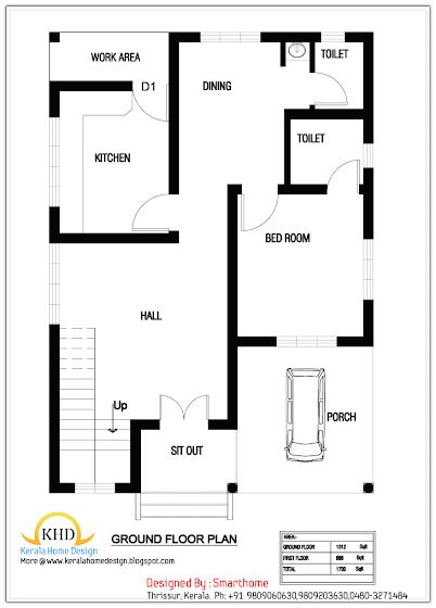 the floor plan for a house in india with three bedroom and two bathroom areas on each side