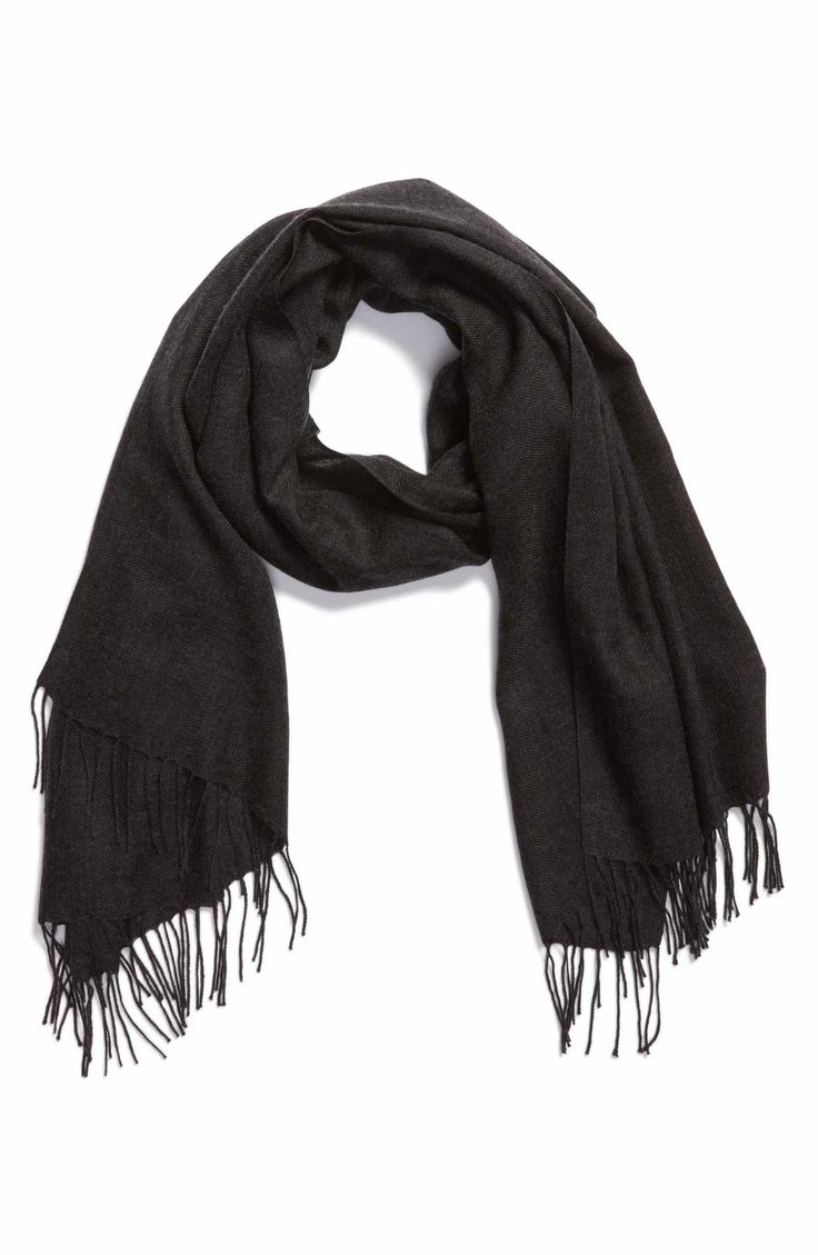 Nordstrom Tissue Weight Wool & Cashmere Scarf Long Fringe, Long Fringes, Fringe Scarf, Cashmere Scarf, Winter Scarf, Cashmere, Shoe Accessories, Nordstrom, Wool