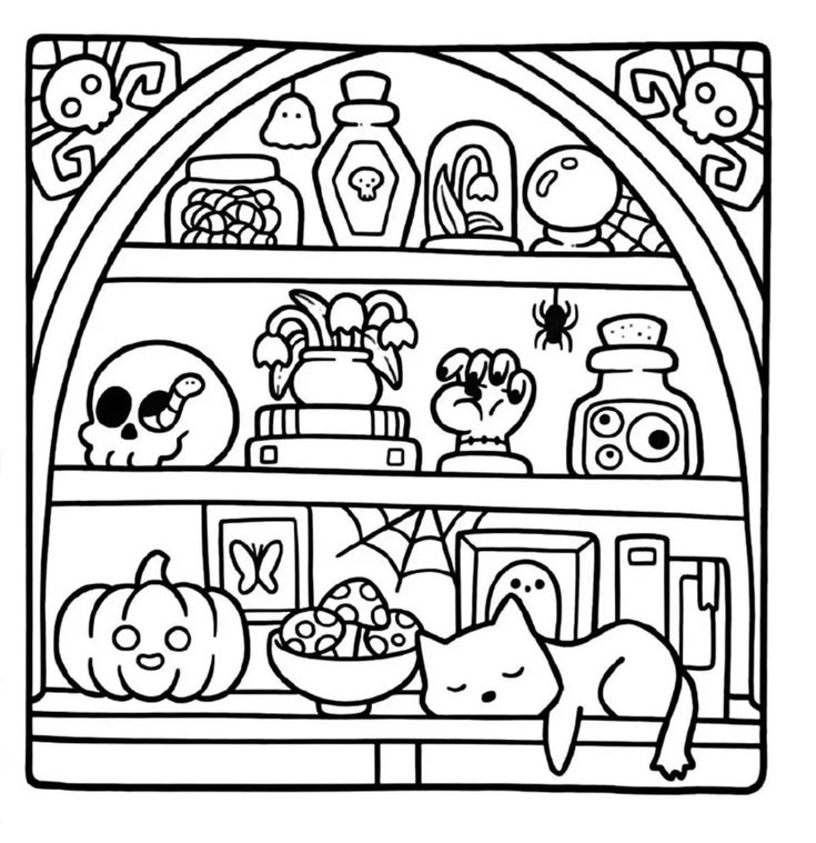 an image of halloween coloring pages